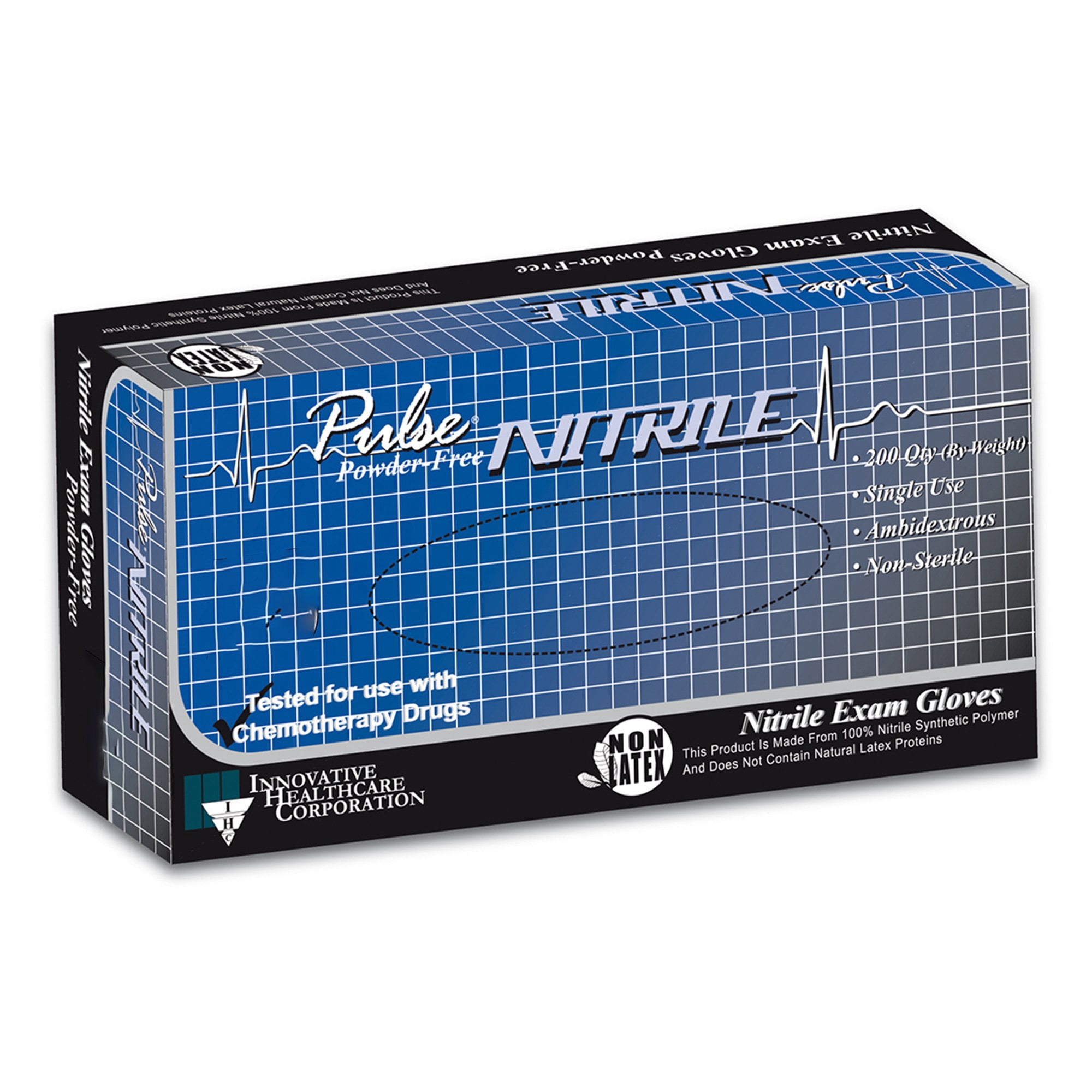 Pulse Nitrile Disposable Nitrile Exam Glove Standard Cuff Length SMALL 177102 200 per Box
