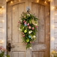 thumbnail image 4 of Artificial Tulips Bow Wreath, Easter Spring Home Door Decoration, Plastic Flower Wreath for Holiday Mantel and Table, 4 of 7