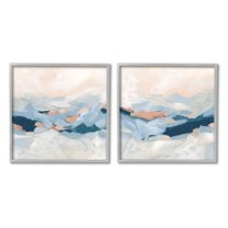 Stupell Industries Abstract Mountain Peaks Scenery Painting Gray Framed Art Print Wall Art, Set of 2, Design by June Erica Vess