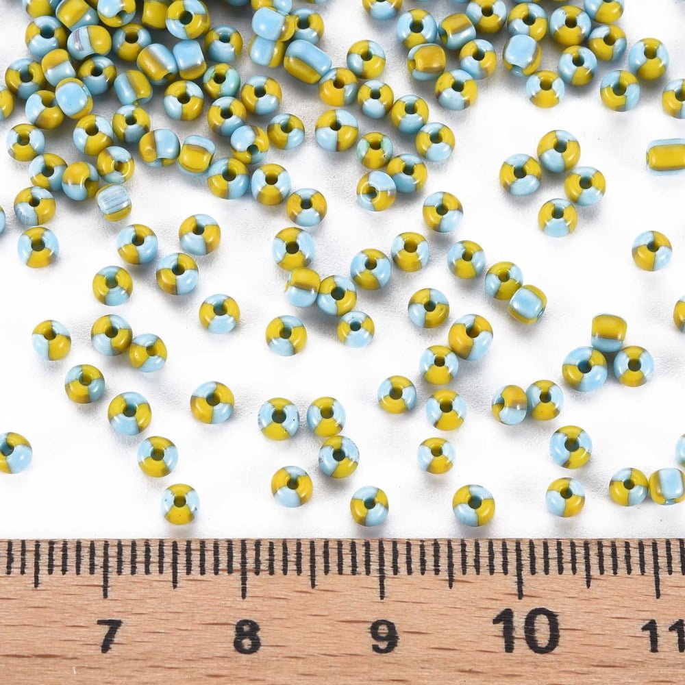 8/0 Glass Seed Beads Opaque Colours Seep Deep Sky Blue 3mm hole:1mm