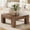 Dark Brown, variant on Fnova 39.4" Square Coffee Table, Farmhouse Wood Accent Center Cocktail Table with Sturdy Wooden Legs for Living Room, Easy Assembly