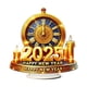 thumbnail image 1 of Adorno de reloj de decoración de año Nuevo 2025, adorno decorativo, centro de mesa, letrero, reloj, figuras para estantería de tienda, 1 of 9