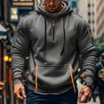 thumbnail image 2 of Men's Sweatshirt Hoodie Zipper Arm Pocket Cardigan Men's Sports Large Size Casual Hoodie L Dark Gray, 2 of 4