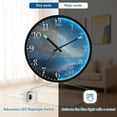 thumbnail image 5 of Voice Activated Clock with Glow Light 12 Inch Large Silent Wall Clock Battery Operated for Home Decor Golden Nebula, 5 of 8