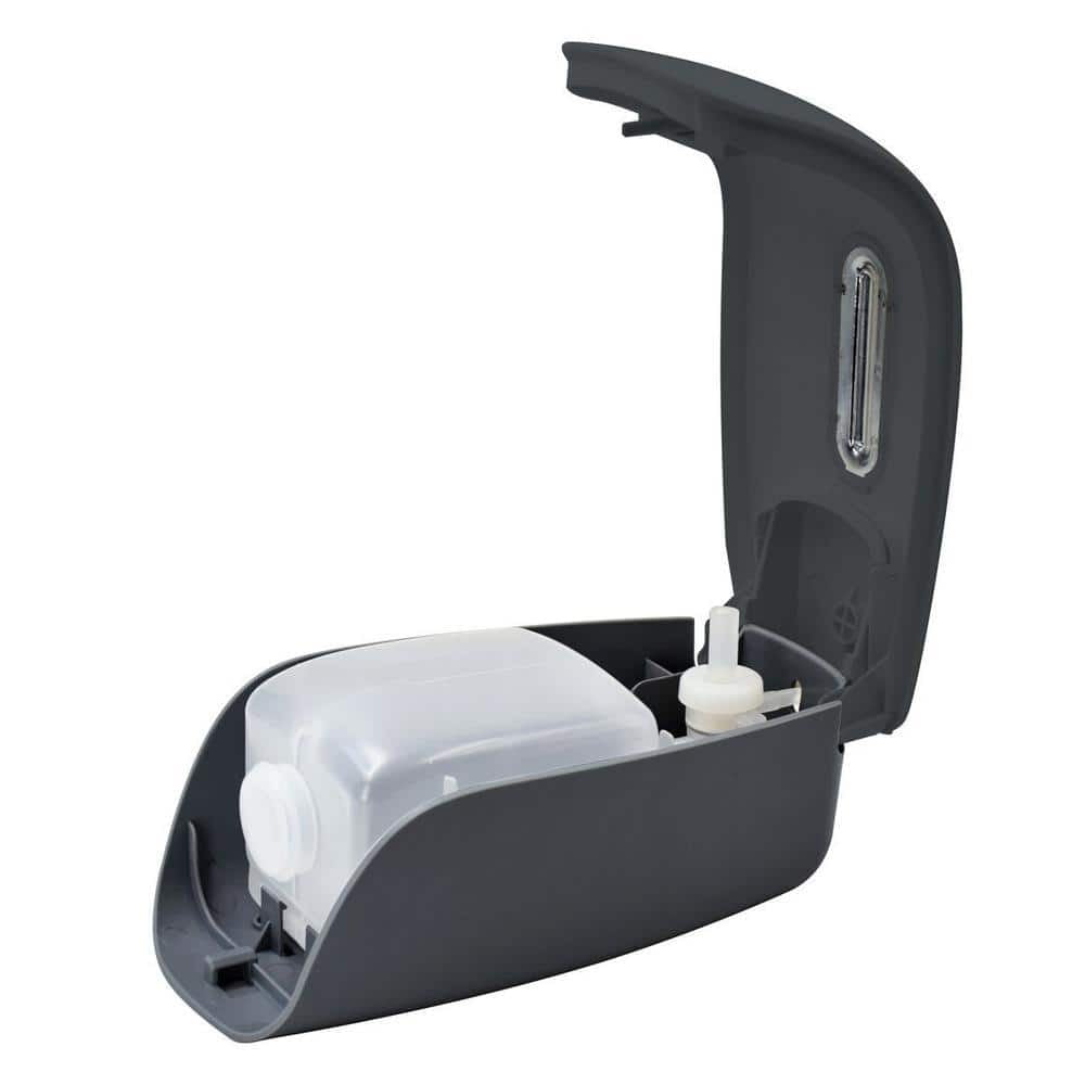 Alpine Industries 27 oz. Plastic Manual Push Surface-Mount Commercial Soap Dispenser, Gray