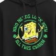 thumbnail image 3 of SpongeBob SquarePants - Who Needs Luck With This Charm - Juniors Cropped Pullover Hoodie, 3 of 6