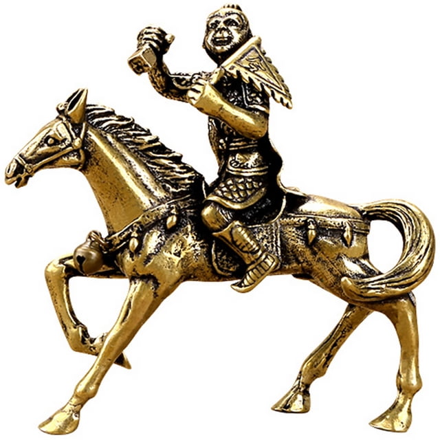 CRILSTYLEO 1Ud Decorativa De Latón Dorado De Mono Montando Caballo Para