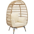 thumbnail image 6 of Senfot Rattan Egg Chair with Cushion - Outdoor Leisure Egg Chair for Living Room, Bedroom, Terrace, Backyard, and Balcony Beige, 6 of 7