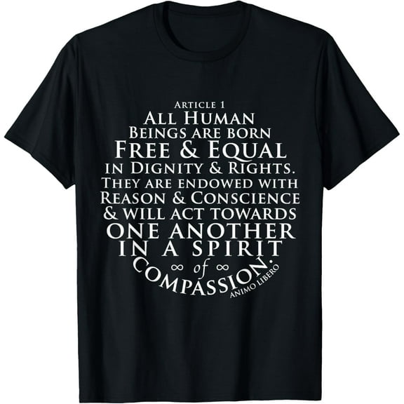 Human Rights T-Shirt T-ShirtMen and women, Black T-shirt, size: Extra large