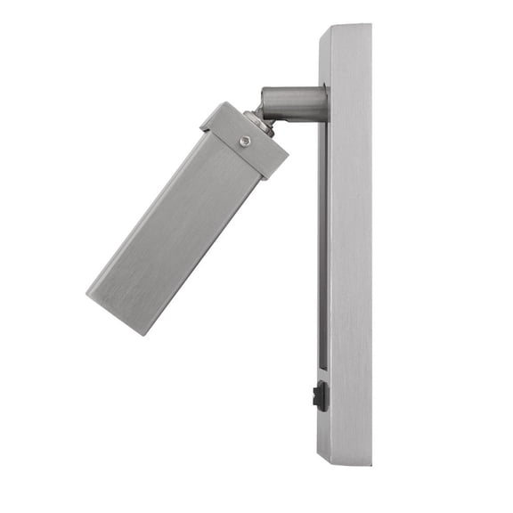 Cal Lighting Led 1-Light Adjustable Wall Reading Lamp in Brushed Steel Silver