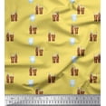 thumbnail image 1 of Soimoi Yellow Cotton Duck Fabric Bottle & Glass Kitchen Print Fabric by the Yard 56 Inch Wide, 1 of 3