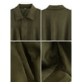 thumbnail image 4 of Women'S Faux Suede Jacket with Pocket Lapel Pilot Coat Casual Oversized Long Sleeves Trendy Streetwear Army Green S, 4 of 5