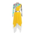 thumbnail image 3 of Jowowha Praise Dance Dresses for Women Long Sleeve Color Block Maxi Dress Liturgical Worship Dancewear Yellow XXL, 3 of 5