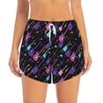 thumbnail image 2 of Picia Colorful Guitar Pattern Women's 2 in 1 Athletic Running Shorts High Waisted Workout Casual Gym Sweat Shorts with Comfy Liner Zipper Pockets-Medium, 2 of 9