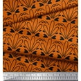 thumbnail image 2 of Soimoi Orange Heavy Satin Fabric Tendril & Abstract Printed Fabric 1 Yard 54 Inch Wide, 2 of 3