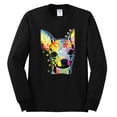 thumbnail image 2 of Wild Bobby Dean Russo Colorful Chihuahua Dog Lover Men Long Sleeve Shirt, Black, Small, 2 of 5