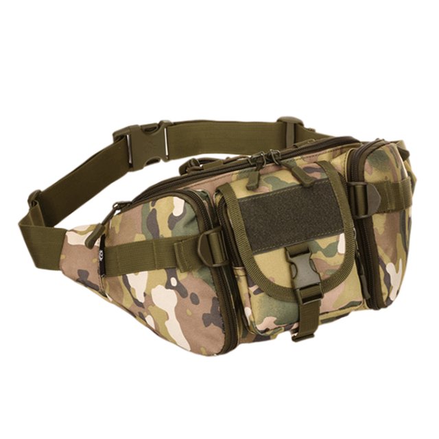 Yuarrent Riñonera con hebilla, cremallera multifuncional, impermeable, camuflaje, para hombre, riñonera, deporte, Camping, escalada al aire libre Mochilas de mochilero camuflaje verde Yuarrent OD022570-04