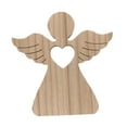 thumbnail image 4 of Esquirla Carved Wooden Angel Figurine, Angel Statue,Tabletop Ornament Home Decor Christian Religious Gift Wood Angel Decor Collectible Heart, 4 of 8