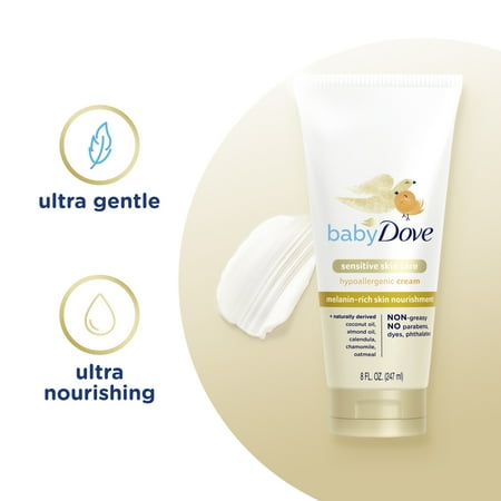 Baby Dove Sensitive Melanin-Rich Baby Cream Hypoallergenic & Non-Greasy, 8 oz