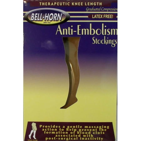 Anti-Embolism Stockings 18mmHg Knee-high Close Toe in Beige Size: 2 Extra Large