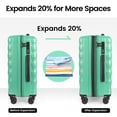 thumbnail image 4 of New York Xpress 25" Hardside Medium Checked Expandable Spinner Luggage with TSA Lock, Green - La13801, 4 of 11