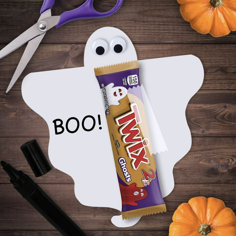 Twix Caramel Ghosts Halloween Chocolate Cookie Candy Bars 2 To Go-2.12oz 