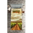 thumbnail image 2 of Ambesonne Country Quilted Coverlet 2 Pcs, Cloudy Vineyard in Fall, Twin Size, Burnt Orange Off White, 2 of 2