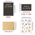 thumbnail image 6 of 24 Pack Unique Happy Birthday Cards Bulk with Kraft Envelopes & 2 Sheets Stickers, Colorful Assorted Birthday Greeting Cards for Men Women Kids, Premium Birthday Card Set with 24 Distinct Designs, 6 of 6