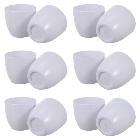 12 Pcs Desktop Flower Pot Creative Flowerpot Plant Saucers Decor Planters for Indoor Plants White