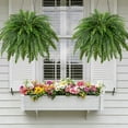 thumbnail image 4 of CandWuom Artificial Boston Fern Bush- Set of 2 Large Artificial Ferns for Outdoors, 45Inch Large Faux Ferns, Suitable for Office & Living Room Decor, 60Branches for Each Bouquet, 4 of 8