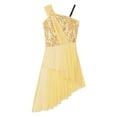 thumbnail image 3 of YEAHDOR Girls Sparkling Sequins Bodice Leotard with High-Low Skirt Dance Outfit Modern Latin Dance Costume, 3 of 5
