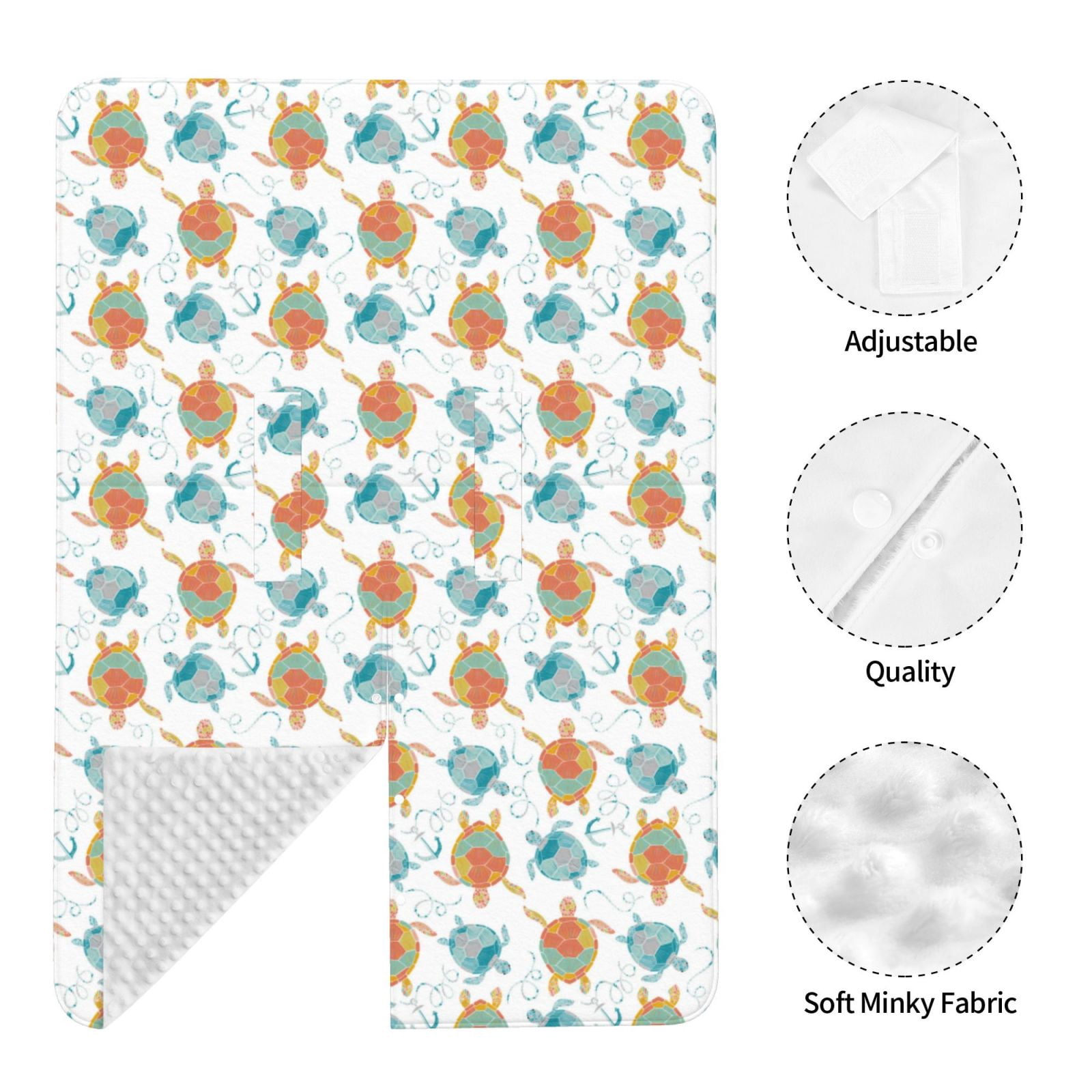 Naloa Sea Turtle Baby Car Seat Cover, Breathable Baby Carrier Cover, Multiuse Baby Carrier Cover & Nursing Breastfeeding Cover