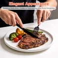 thumbnail image 4 of 24-Piece Black Silverware Set with Steak Knives, Food-Grade Stainless Steel Flatware Set for 4, Mirror Polished Utensils Set for Kitchen Restaurant, Include Knife Fork Spoon Set, 4 of 8