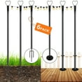 6 Pack String Light Poles 9ft Outdoor Metal Pole for Patio Backyard w