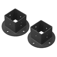 thumbnail image 1 of 2Pcs 2X2 Square Fence Pole Flange Base Pergola Post Base Brackets Kit,Heavy Duty Wall Mount Post Anchor Base Brackets, 1 of 7