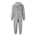 thumbnail image 4 of Hvyesh Onesie Adult for Men Jumpsuits Pajamas Hooded Homewear Big and Tall Soft Plush Robes Plus Size Zipper Rompers, 4 of 5