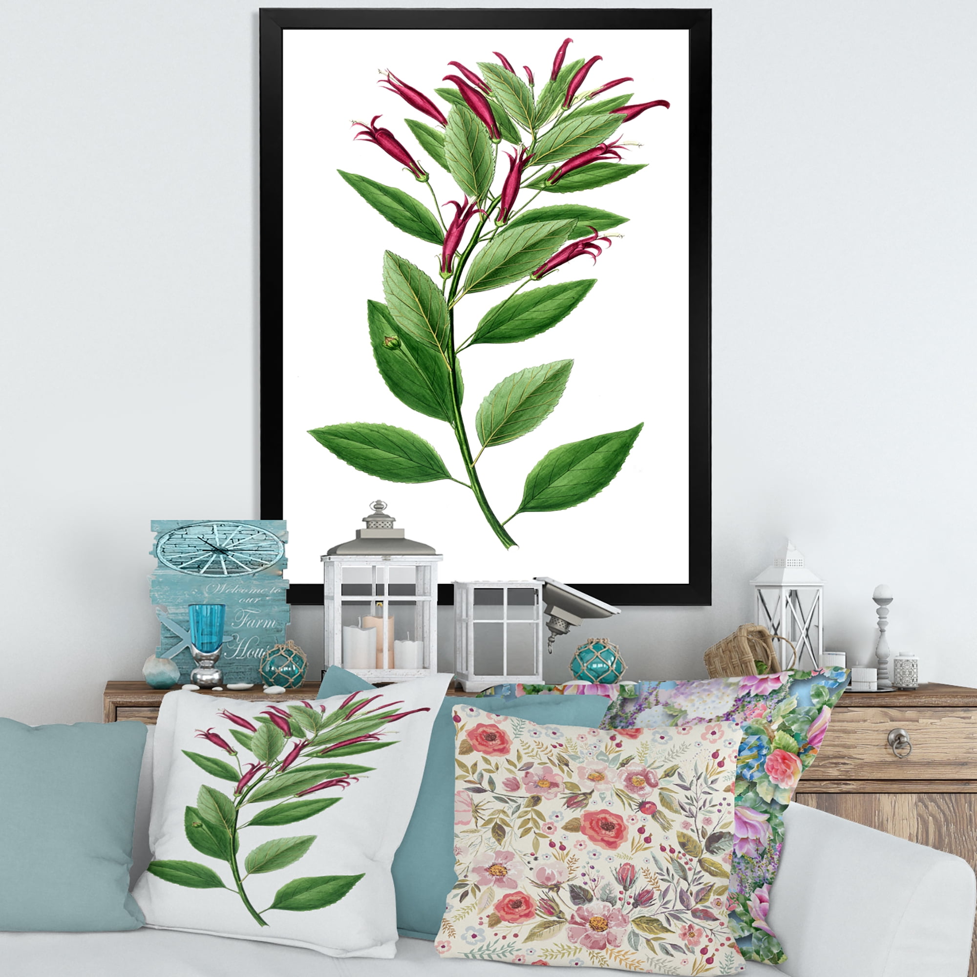 Designart 'Ancient American Flora V' Traditional Framed Art Print