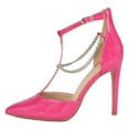 thumbnail image 2 of Delicious Shoes Women Stiletto High Heels Removable Anklet Silver Chain Ankle Strap Pointy Toe MESA-S Pink Patent 11, 2 of 3