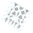 thumbnail image 3 of Vogacara Nail Art Flower Nail Stickers Decoración 3D DIY Mujeres Niñas Retro Moon Pendant Nail Decal Arte de uñas No.05 Vogacara MJ1201-05, 3 of 6