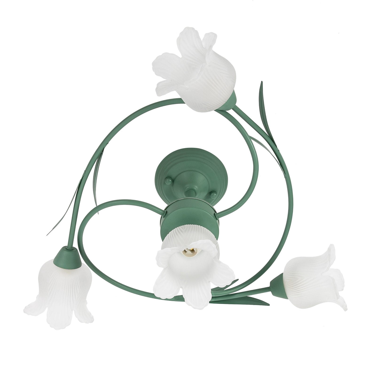 110V 60W Ceiling Light 4-Light Rounded Floral Shade Ceiling Chandelier for Bedroom