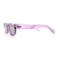 thumbnail image 6 of Womens Narrow Rectangle Silver Mirror Lens Mod Bevel Plastic Sunglasses Purple, 6 of 8