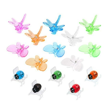 

90pcs Orchid Clips Garden Vine Fixed Clips Garden Grafting Clip Creative Plastic Fixed Clips (30 Clips 30 Ladybird Clips 30 Dragonfly Clips)