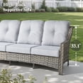 thumbnail image 3 of Ovios 5 Pieces Outdoor Furniture Set High Back All-Weather Wicker Patio Conversation Set with Ottomans, Gray, 3 of 8
