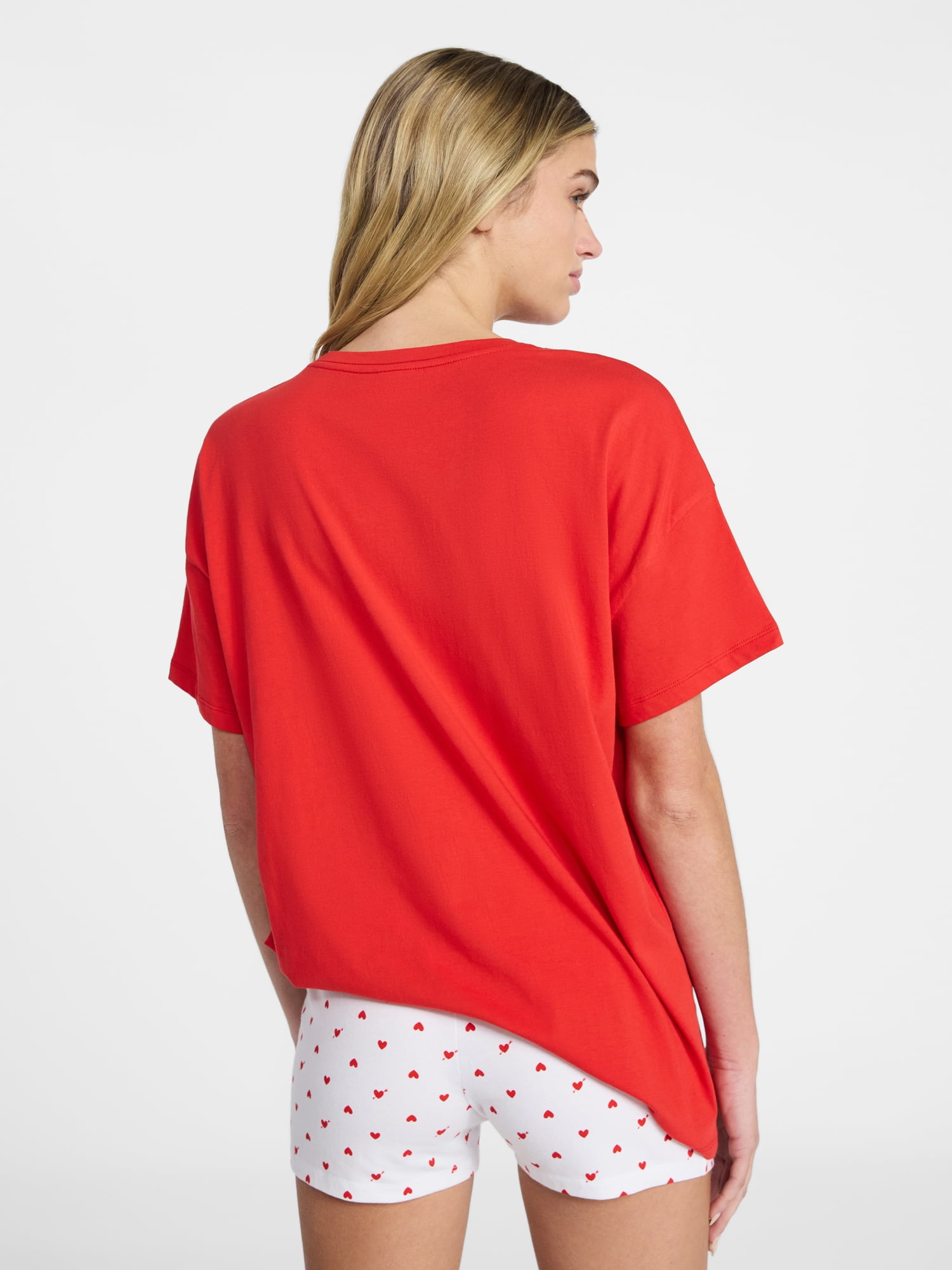 No Boundaries Sleep Graphic Tee and Cloud Core Boxers Set, 2-Piece, Women’s and Women's Plus XXS-3X