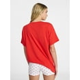 thumbnail image 3 of No Boundaries Sleep Graphic Tee and Cloud Core Boxers Set, 2-Piece, Women’s and Women's Plus XXS-3X, 3 of 5