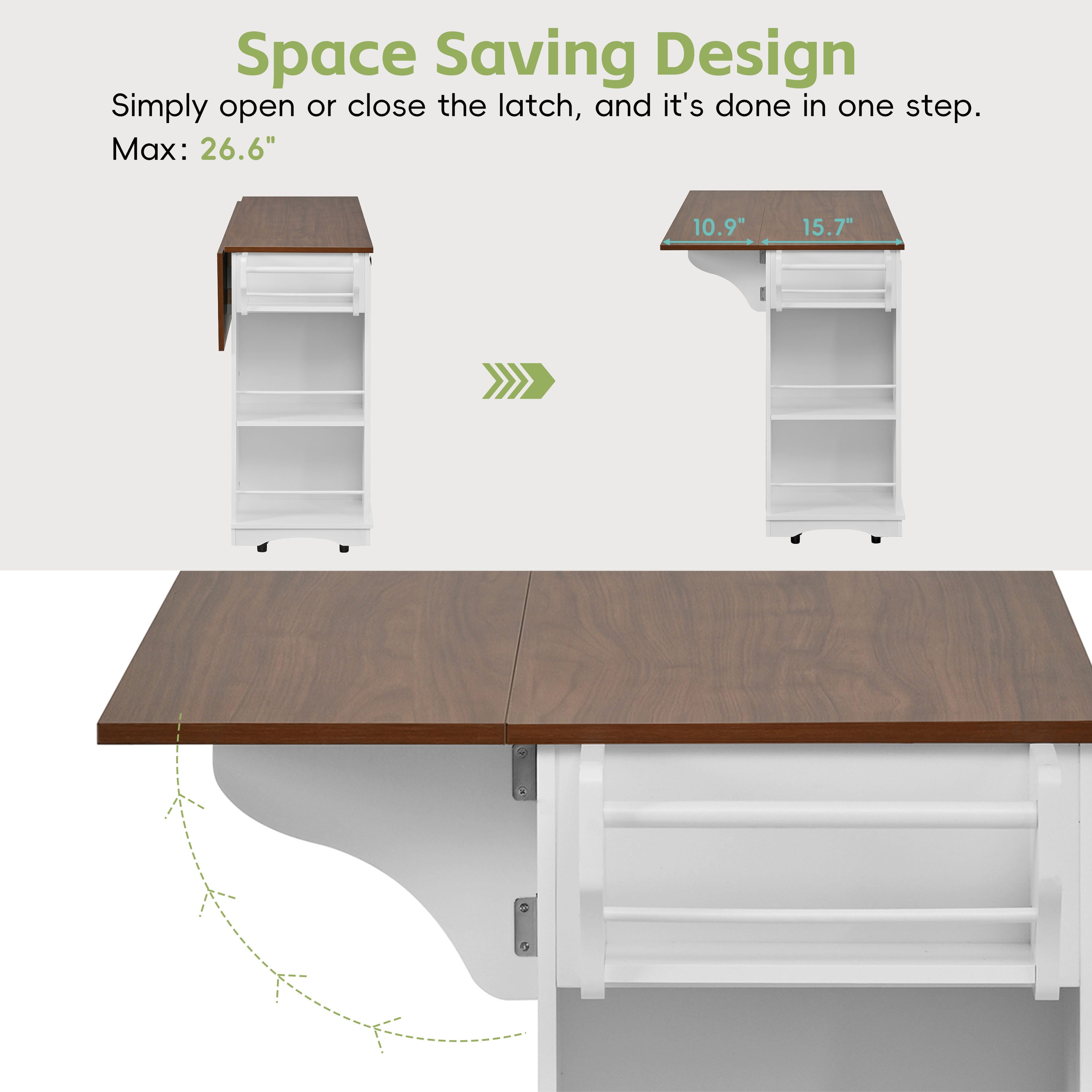 54" Mobile Kitchen Island with Glass Door Storage, Power Outlet & Open Shelves, Rolling Kitchen Cart with Towel Rack, Spice Rack & Knife Holder, Functional Kitchen Prep Table for Kitchen, Dining