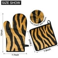 thumbnail image 6 of Tiger Stripes Kitchen Oven Mitt and Pot Holder Sets 2 Pcs for Baking, Cooking and Grilling, Heat Resistant Up To 392 °F, 6 of 7