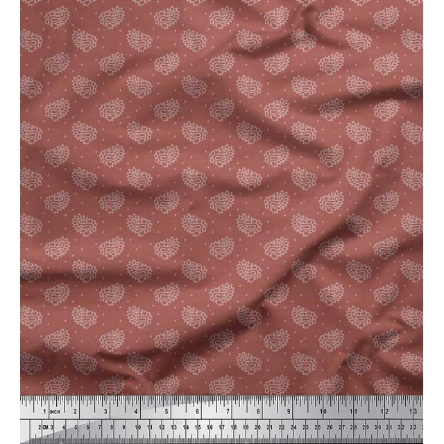Soimoi Rayon Fabric Dot & Paisley Decor Fabric Printed Yard 56 Inch Wide
