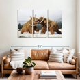 thumbnail image 2 of Elephant Stock Fighting Woolly Mammoths Wall Art - Horizontal Multi Panel Canvas - Living Room Wall Decor - Animal Multi Panel - Beige And Gray Decor - 57" x 36", 2 of 8