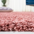 thumbnail image 4 of SAFAVIEH Venus Elijah Solid Plush Shag Area Rug, 6'7" x 6'7" Square, Pink, 4 of 8